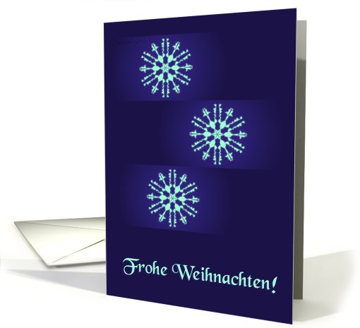german blue snowflakes christmas card (522015)