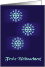 german blue snowflakes christmas card