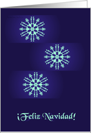 spanish blue snowflakes christmas card
