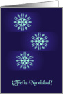 spanish blue snowflakes christmas card