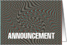 general announcement, rotated pattern card