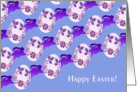 easter eggs and bunnies card