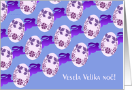 slovenian easter eggs and bunnies card