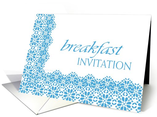 blue lace breakfast invitation card (541151)