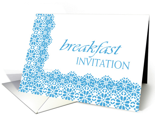 blue lace business breakfast invitation card (541152)