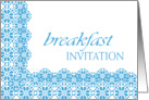 blue lace business breakfast invitation card