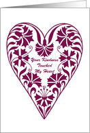 floral heart for nurses day card