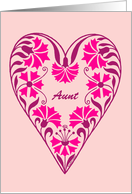 Mother’s Day for Aunt, floral heart card