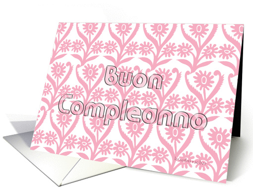 italian happy birthday, pink sunflowers pattern in... (665825)