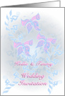 custom request wedding invitation with three butterflies no. 05 card