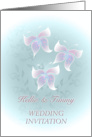 custom request wedding invitation with three butterflies no. 07 card