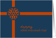 happy admin professionals day, modern orange and blue design card