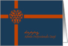 happy admin professionals day, modern orange and blue design card