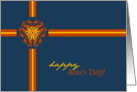 happy boss’s day, modern orange, yellow and blue design card