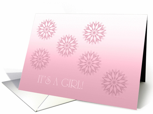 it's a girl, abstract pink blossoms card (834433)