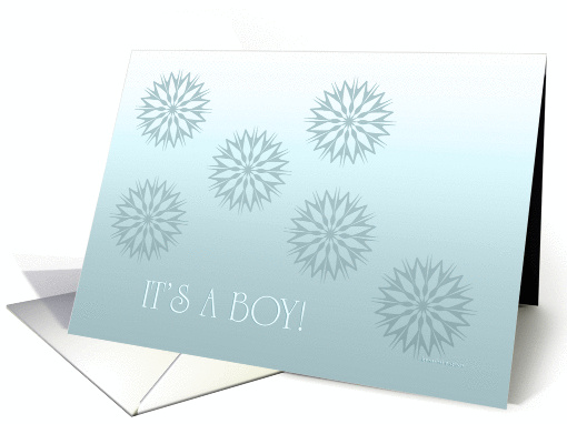 it's a boy, abstract blue blossoms card (834438)