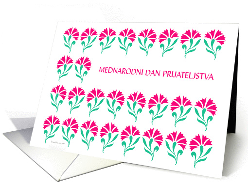 mednarodni dan prijateljstva, slovenian carnations card (836701)