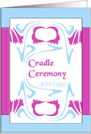 art nouveau design, baby cradle ceremony invitation card