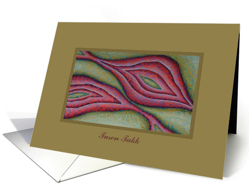 Thank You - Norwegian - original abstract painting card (334726)
