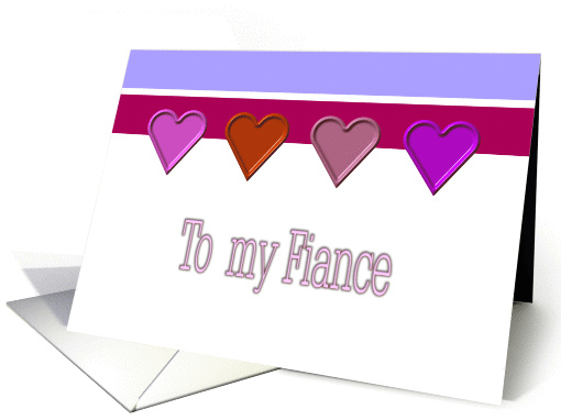 Fiance Valentine Hearts card (340490)