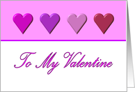 To My Valentine hearts card