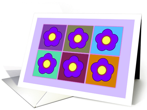 Six flowers card (341753)