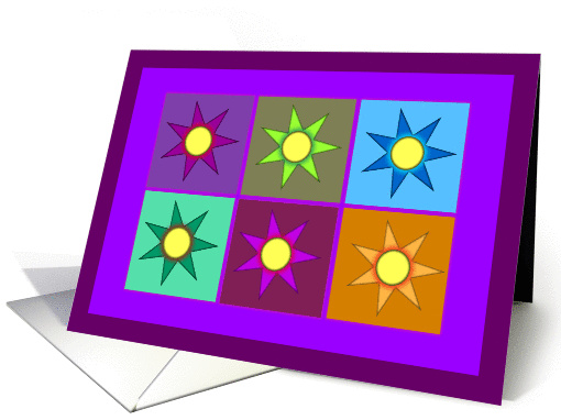 Colorful stars - Blank Purple card (342677)