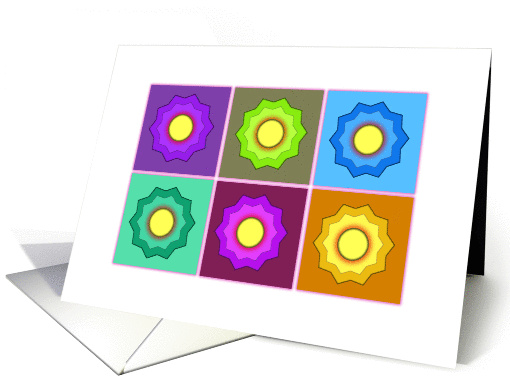 6 Flower Symbols on white card (345267)