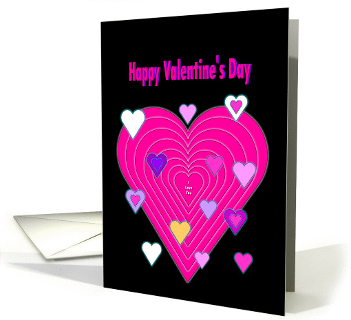 Happy Valentine's Day Pink Heart card (351677)