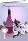 Congratulations Roses and Wine card