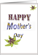 Happy Mother’s Day with Coloured Text and flowers card