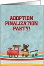 Adoption Finalization Party Invitations, Baby Bear Riding on a Train card