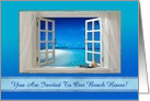 Beach House Invitation, Ocean View Out the Window of the Beach House card