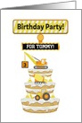 Construction Birthday Party Invitation, Equipment Cake Custom Text card