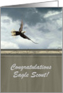 Female Eagle Scout Congratulations Proud Eagle Flying in the Clouds card