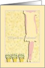 Yellow Short Dress with Daisies in Flower Pots, Bridesmaid card