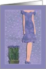 Lavender Dress with Pretty Flowers, Bridesmaid card