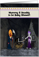 Mummy & Deaddy to be Baby Shower Invitations, Custom Text card