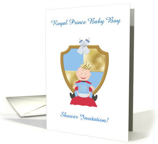 Royal Prince Baby Boy Shower Invitation, Custom Text card (1456966)
