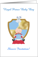Royal Prince Baby Boy Shower Invitation, Custom Text card