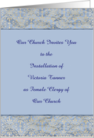 Installation Invitations for Female Clergy. Ornate Cross, Custom Text card