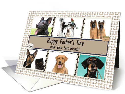 Six Photo Father's Day from the Dog , Custom Text card (1518556)
