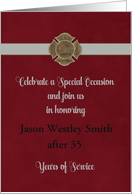 Firefighter Retirement Party Invitation, Firefighter Emblem Design card