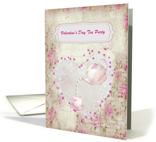 Valentine's Day Tea Party Invitation, Teapot Pouring... (1592660)