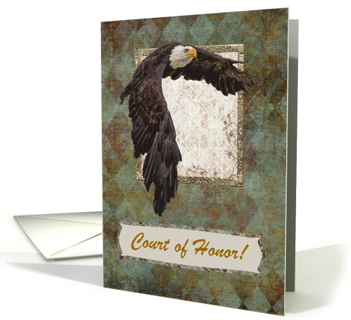 Female Eagle Scout Award Invitation Eagle In Flight, Flowers card