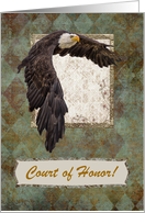 Female Eagle Scout Award Invitation Eagle In Flight, Flowers card