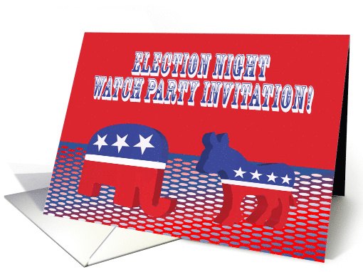 Election Night Watch Party Invitation Patriotic Elephant... (1884278)