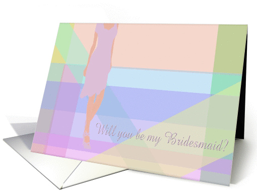 Pastel PinkAbstract and Dress, Bridesmaid card (362624)