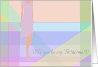 Pastel PinkAbstract and Dress, Bridesmaid card