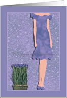 Lavender Dress with Pretty Flowers, Bridesmaid card